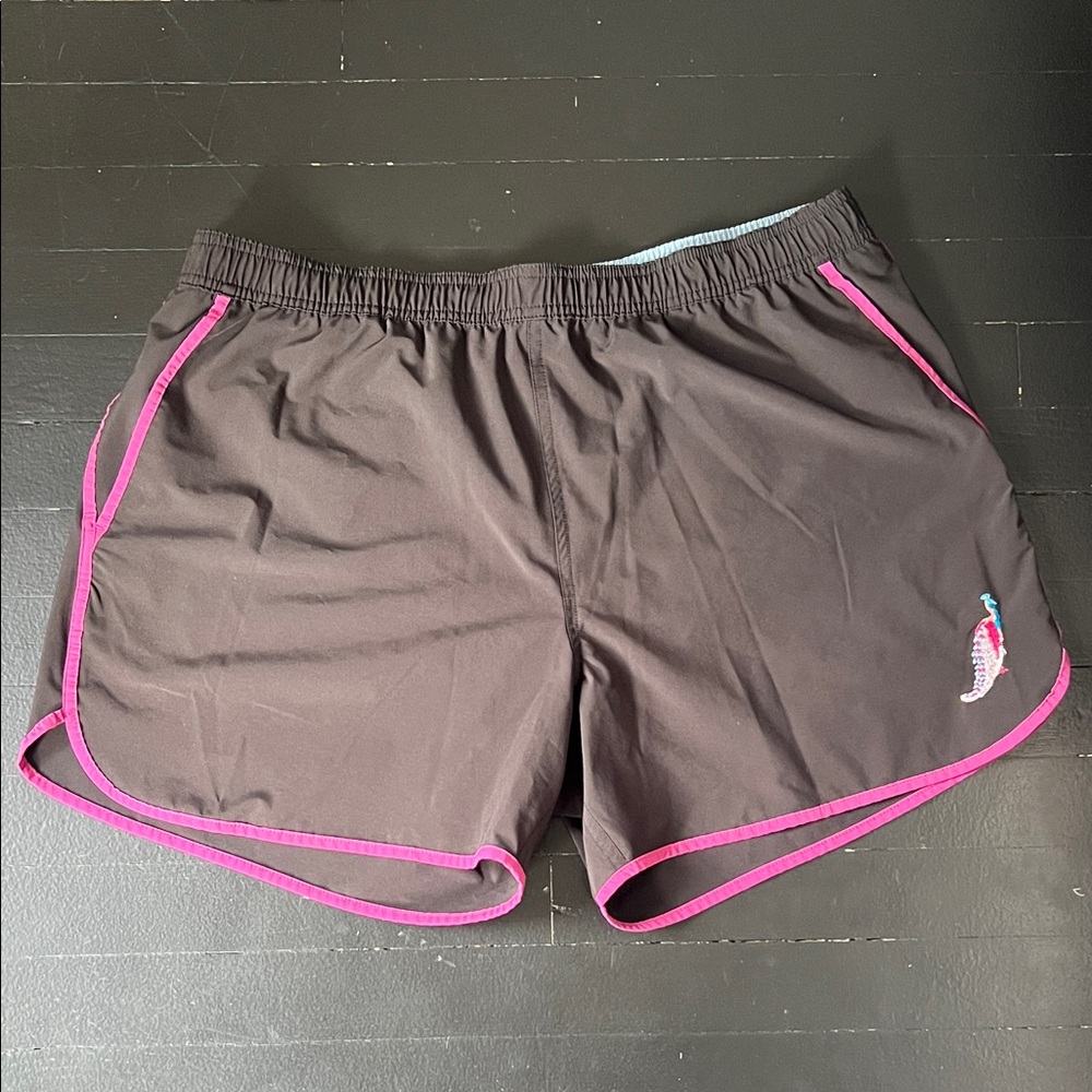 Men’s Bonobos Swim Shorts Black with Pink Trim